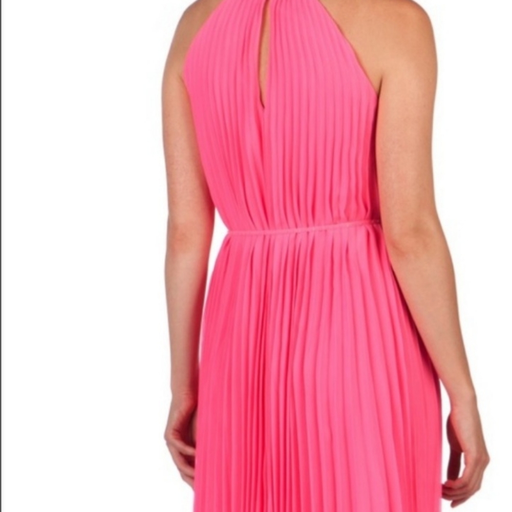 Ted Baker hot pink pleated belted Dress